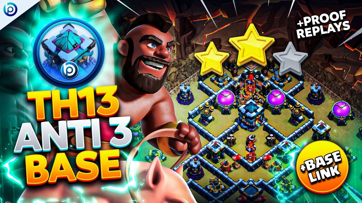 The Best TH13 War Base (Anti 3 Star) of 2025 with Link