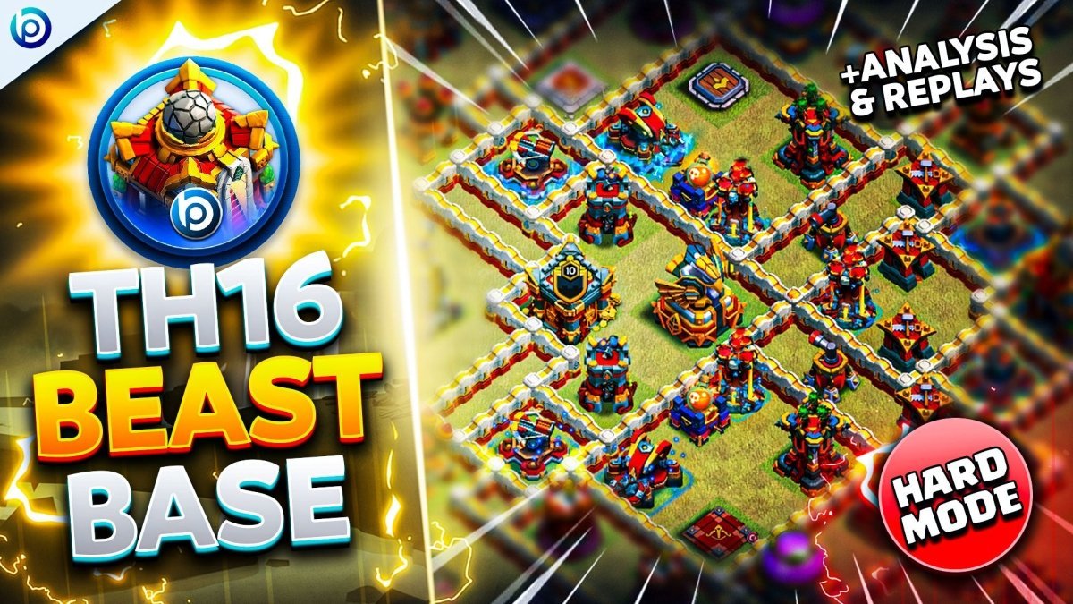 Best Town Hall 16 Hard Mode War Base of 2024 with Link!