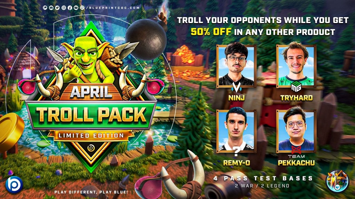 TH16 April Troll Base Pack ⭐ Limited Edition