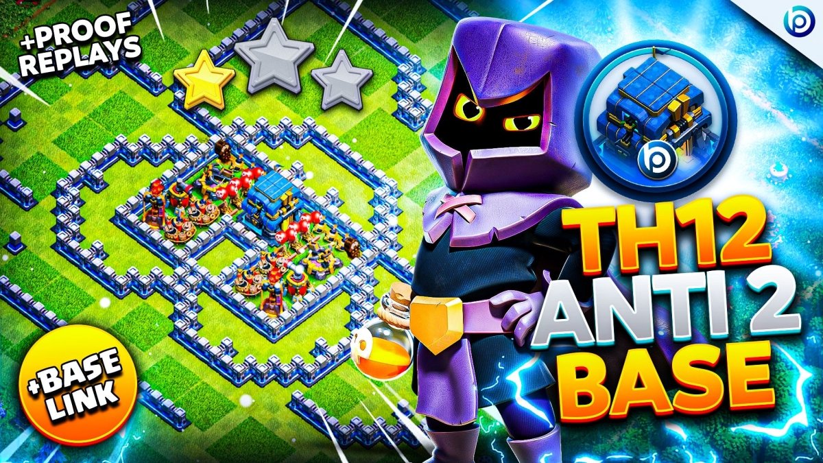 Best TH12 Trophy Base (Anti 2 Star) of 2024 with Link