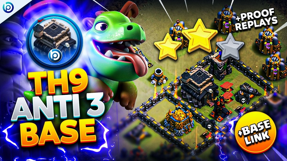 The Best Blueprint CoC TH9 Anti-3 War Base Link of 2025