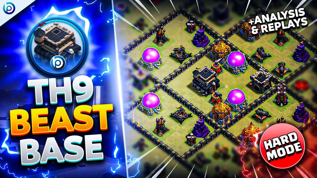 Crush TH9 Wars with This Hard Mode Base: Link + Proof!