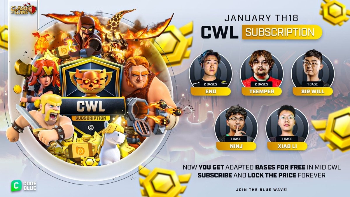 New CWL Bases 🏆 Subscription Essential Pack - Blueprint CoC