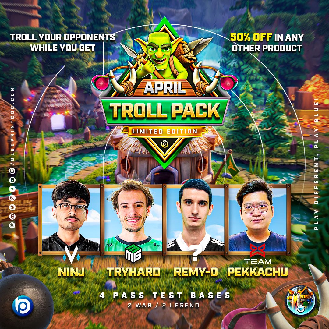 TH16 April Troll Base Pack | Limited Edition - BlueprintCoC