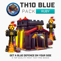 Thumbnail for TH10 Pro Base Pack | Blue - Blueprint CoC Base Building