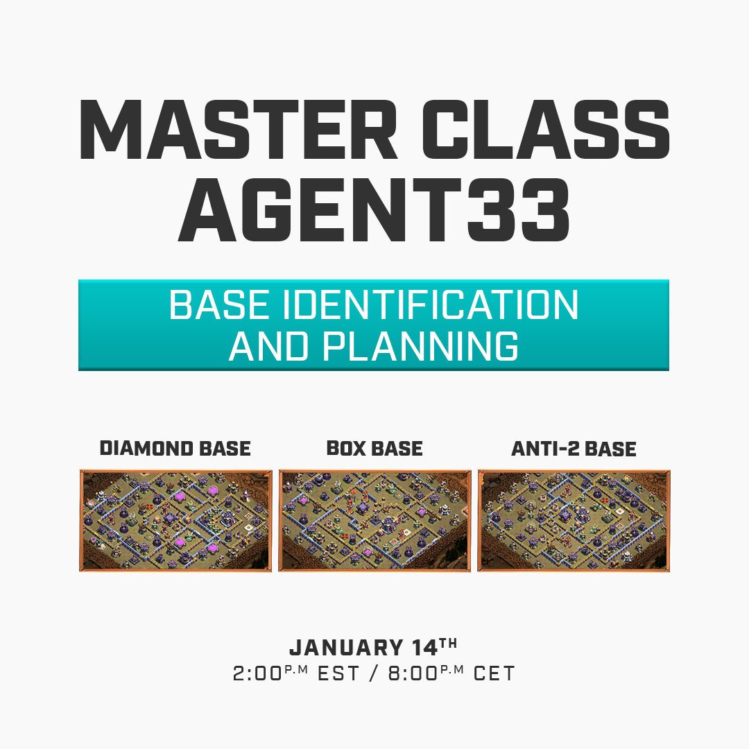 Agent33 Master Class - Clash of Clans Coach - CoC Coaching Master Class - Coaching Session - Blueprint CoC