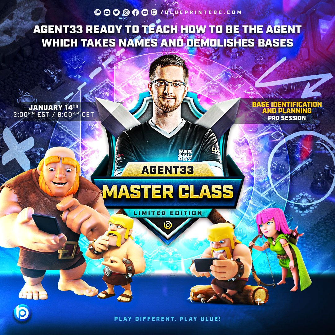 Agent33 Master Class - Clash of Clans Coach - CoC Coaching Master Class - Coaching Session - Blueprint CoC